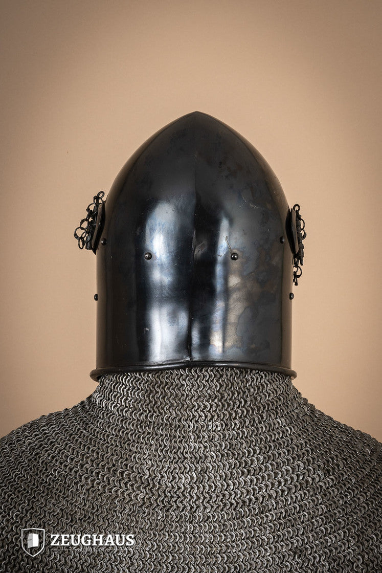Bascinet Avenger 1.6mm Burnished Medieval Helmet - Authentic Knight Armor for LARP, Cosplay & Historical Reenactment