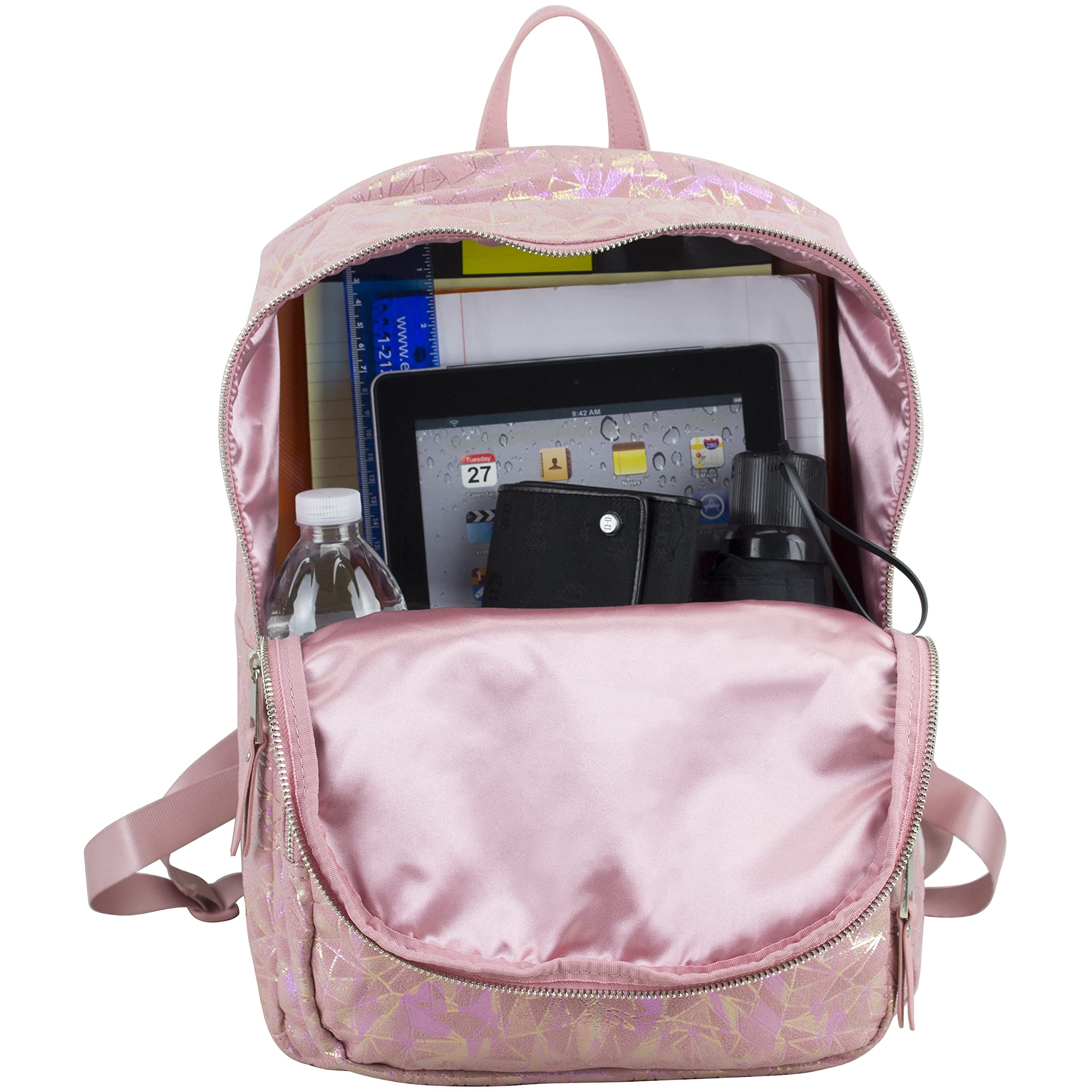 BODHI Township Backpack - Stylish Pink Geometric Design Laptop Backpack for Women & Men, Perfect for Travel, Work, School & Outdoor Adventures