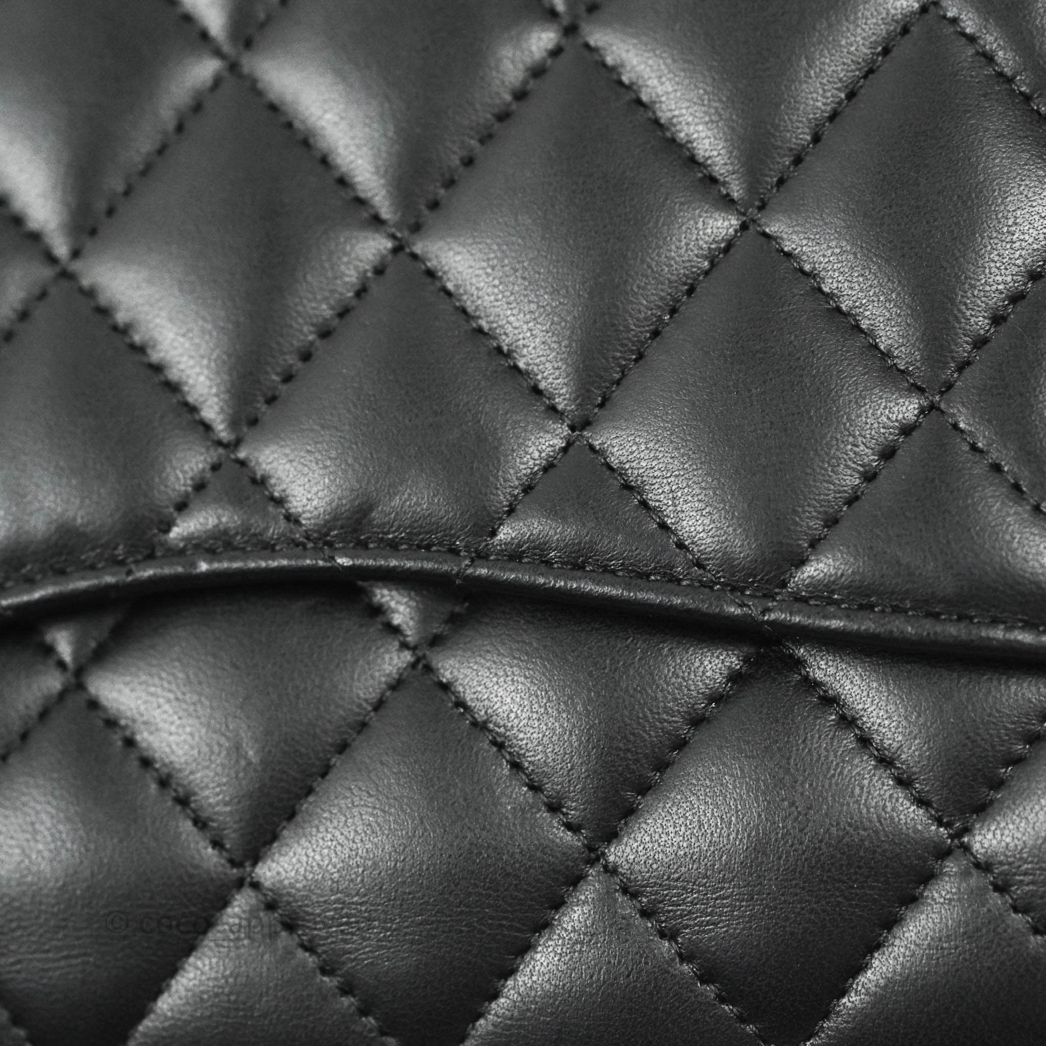 Chanel Classic Medium Double Flap Bag Black Lambskin Leather with Silver Hardware - Luxury Handbag for Women, Perfect for Evening Events & Special Occasions