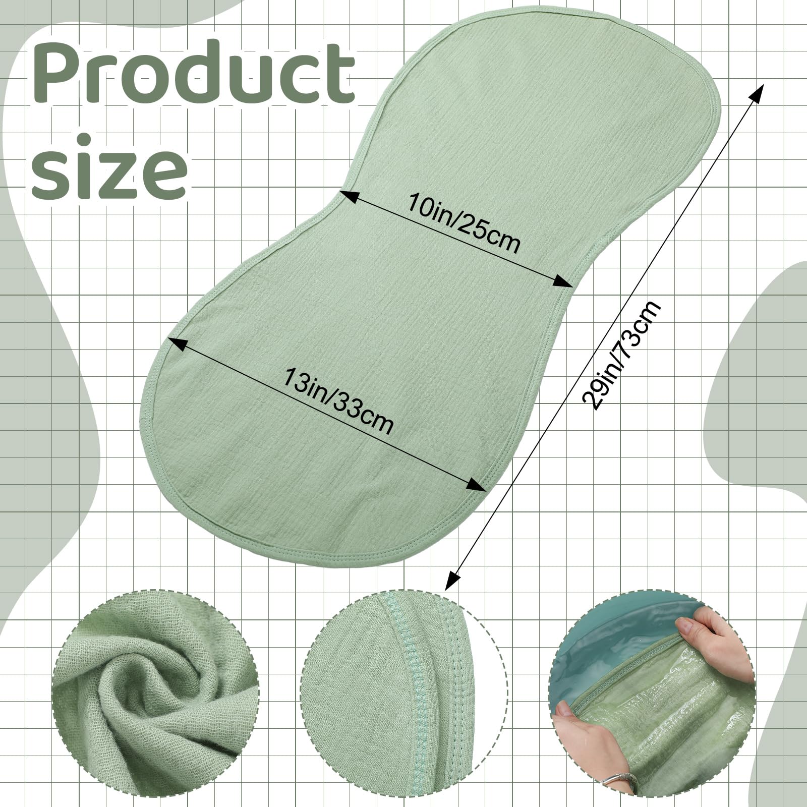 3 Pack Organic Cotton Peanut Changing Pad Liners - Waterproof, Washable & Reusable Diaper Mats for Babies | Fits Peanut Shape Changing Pads | Soft & Warm for Baby's Back | Perfect for Nursery, Travel & Diaper Changes (Fresh Style)