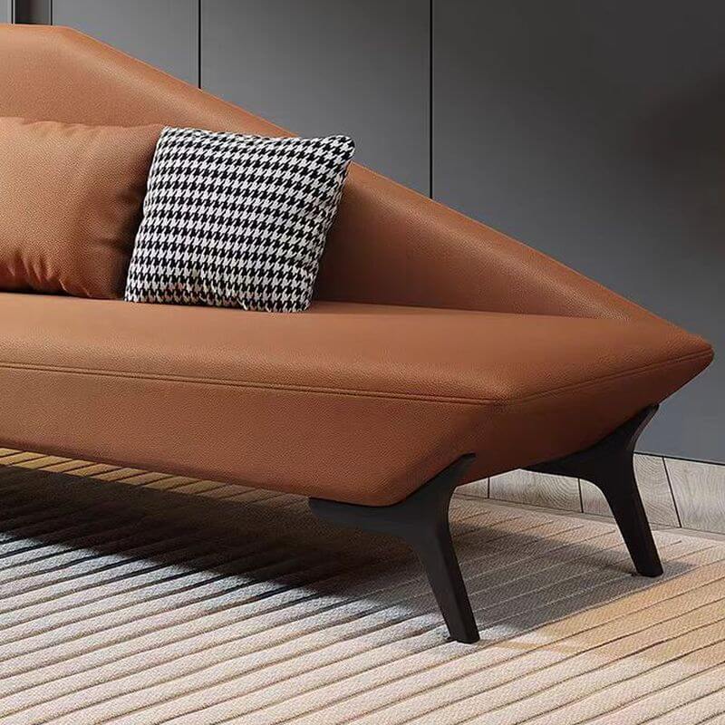 Premium Genuine Leather Chaise Lounge Chair - Gray/Chestnut/Beige - Right/Left Facing - Living Room Furniture for Relaxation & Home Decor