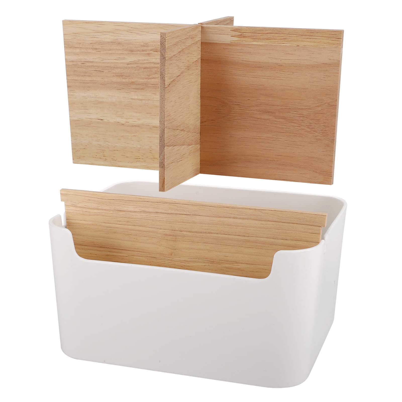Segarty Bamboo Desk Organizer with Detachable Pen Holder - Modern Desktop Storage Box for Office & Home - Pencil Holder, Remote Control Organizer, Cell Phone Box - Perfect for Workspace & Home Office Organization