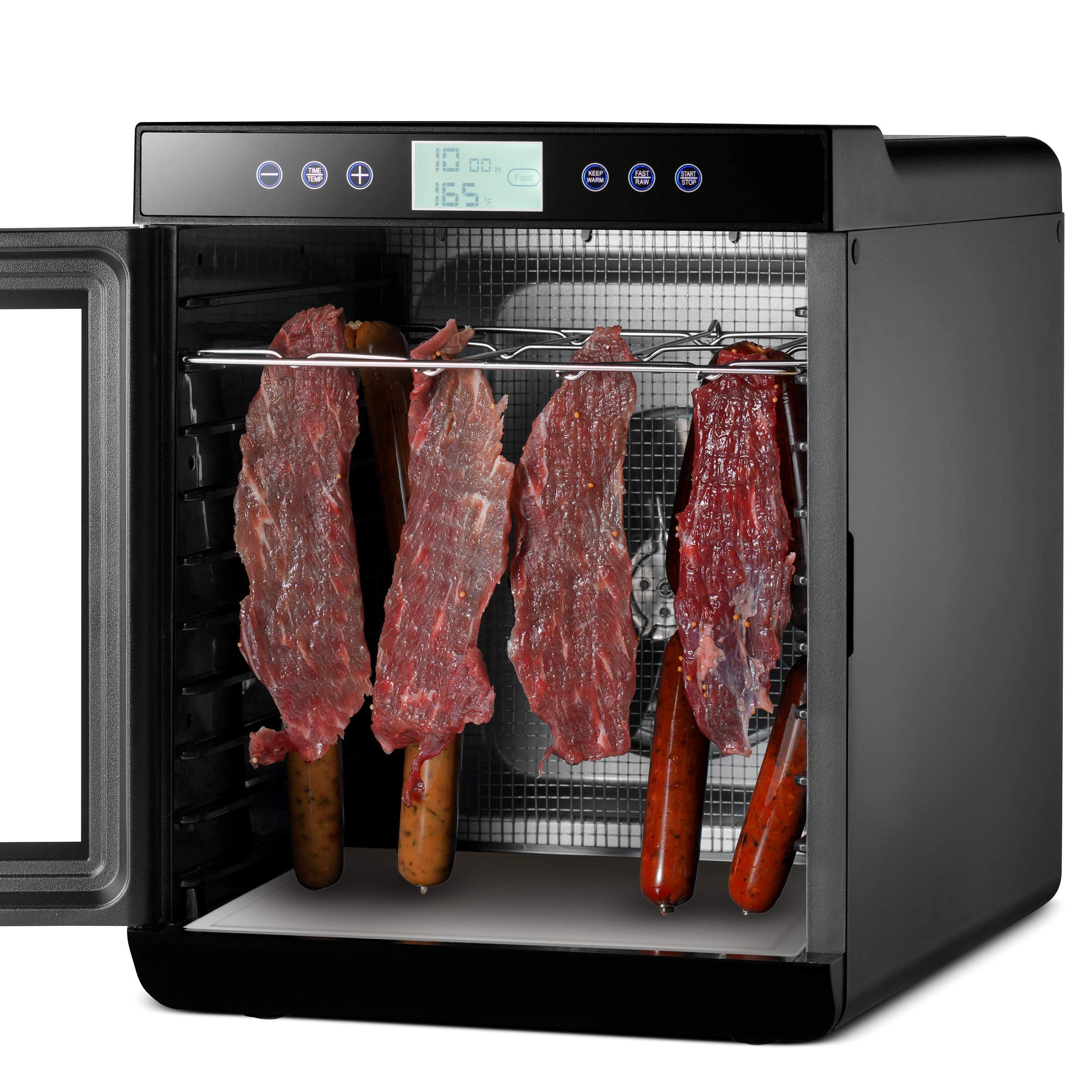 Magic Mill Food Dehydrator Machine - 10 Stainless Steel Trays with Digital Timer & Temperature Control | Keep Warm Function | Perfect for Drying Jerky, Herbs, Meat, Fruits & Vegetables | Ideal for Home Kitchen, Camping & Food Preservation