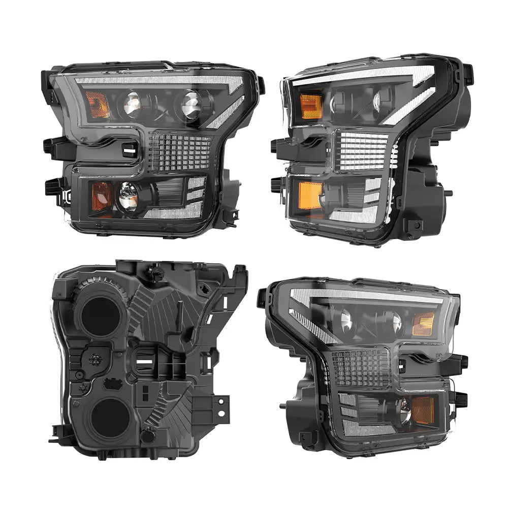 Ford F150 LED Headlight Assembly (2015-2017) - High/Low Beam with DRL & Reflector - Replacement Headlights for Ford Pickup Trucks - Perfect for Night Driving & Off-Road Adventures
