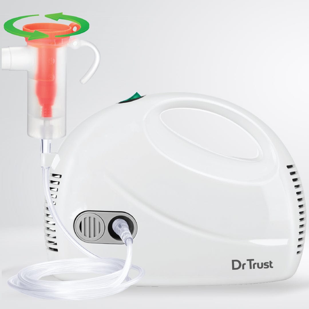Dr Trust USA Portable Compressor Nebulizer Machine with Adjustable Flow Control - Fast & Quiet Breathing Treatment for Adults & Kids at Home or Travel