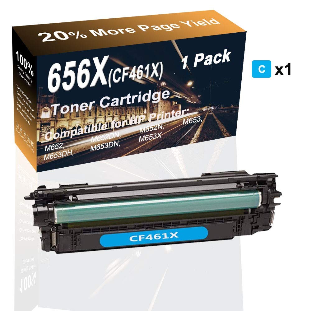 High Yield Cyan 656X CF461X Compatible Toner Cartridge (1-Pack) for HP M653x M652 M653 Printers - Perfect for Office & Home Printing Needs
