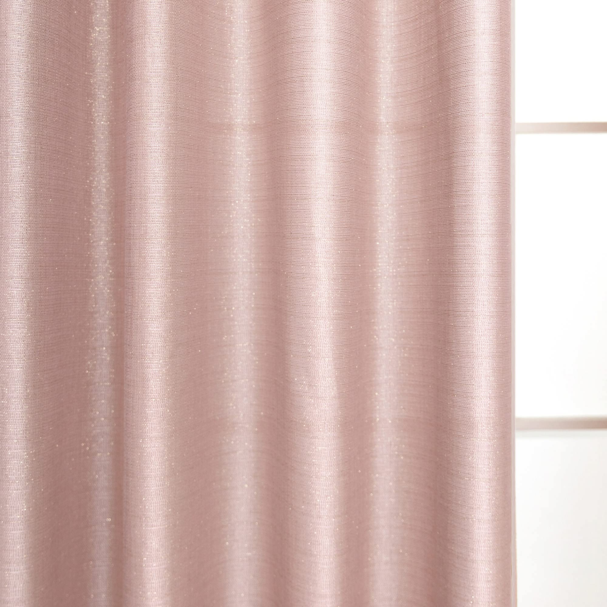 Rose Gold Sparkle Glitter Curtains for Girls Bedroom - 63 Inch Length, 2 Panels, Grommet Top, Thick Sheer Semi-Privacy - Blush Pink Shimmer Drapes for Nursery, Teen Room & Baby Decor (52x63 Inches) - Perfect for Bedroom, Living Room & Window Treatments