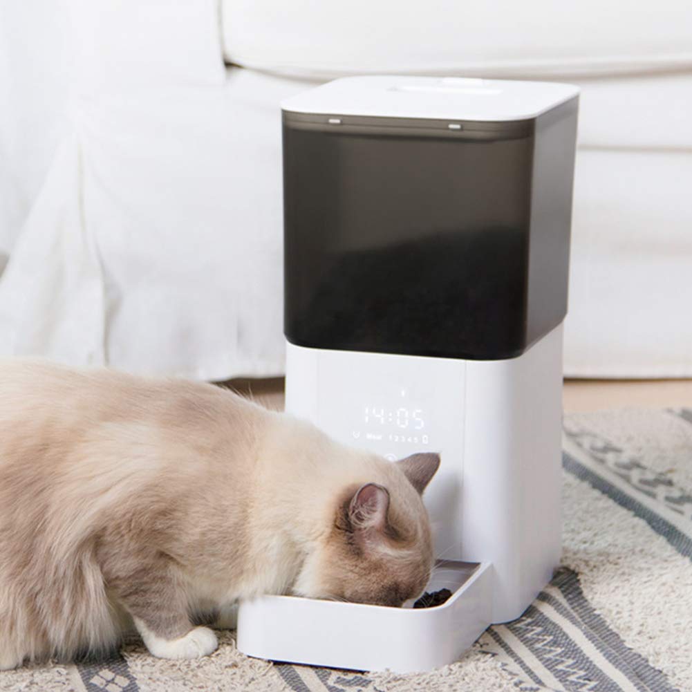 Automatic Cat Feeder with Timer - 6.5L Smart Pet Food Dispenser for Dogs & Cats, Programmable Portion Control, Touch Screen for 1-5 Meals Daily - Perfect for Small & Medium Pets While Traveling or at Work