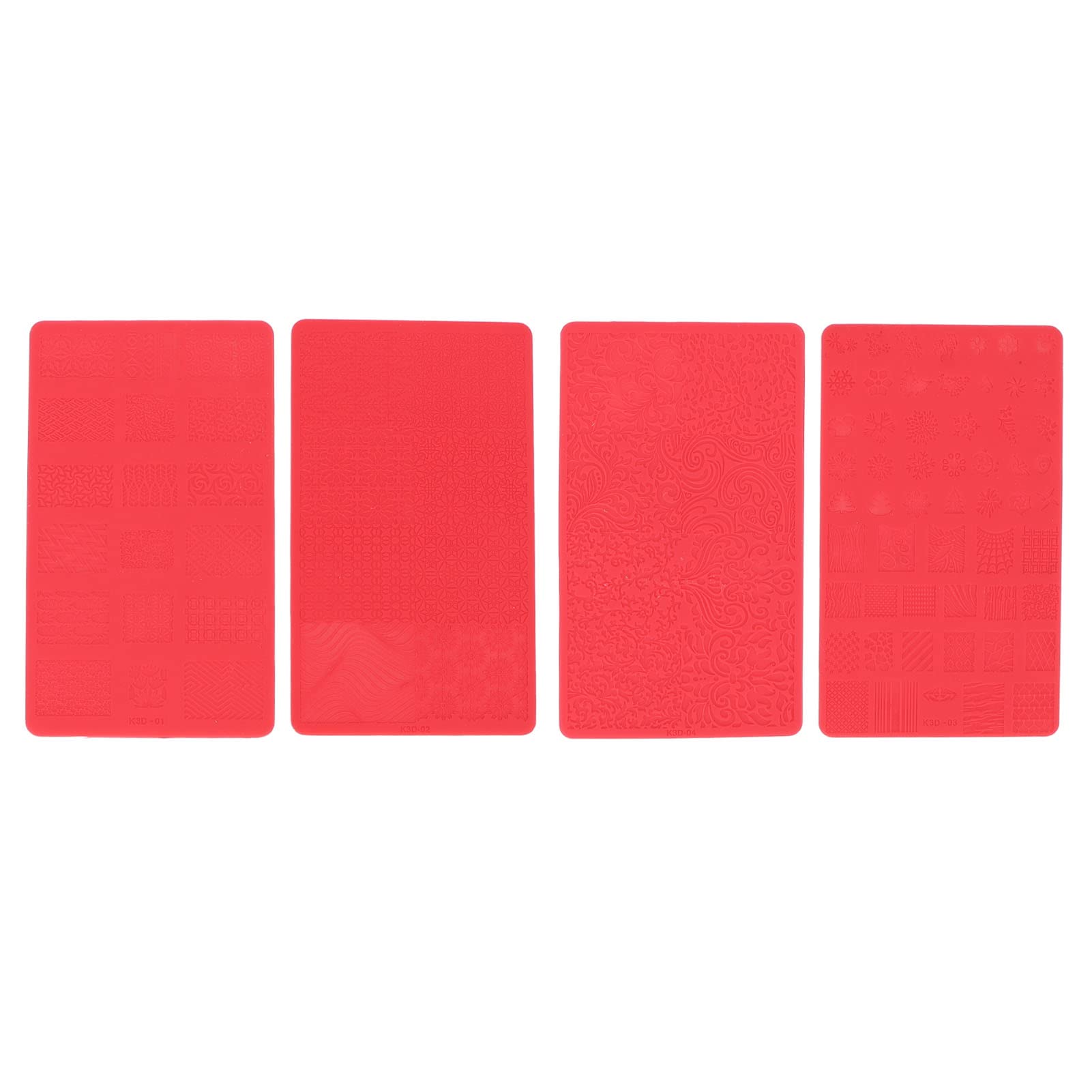 4PCS 3D Relief Nail Art Stencils - Soft Silicone Nail Printing Templates for DIY Salon Nail Design, Airbrush Nail Art, and Beauty Carving | Perfect for Home Manicures, Nail Salon Professionals, and Creative Nail Art Enthusiasts