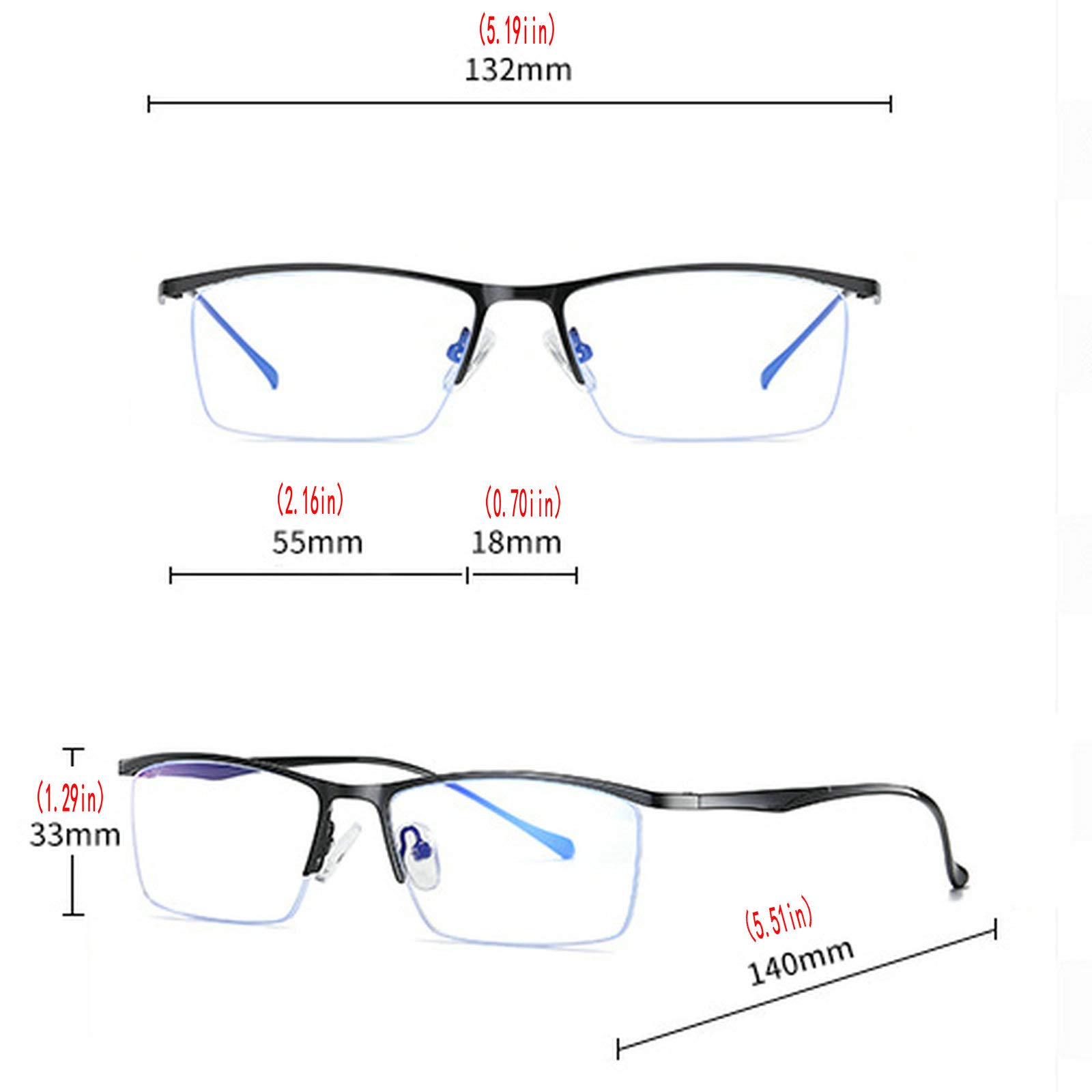 Blue Light Blocking Bifocal Reading Glasses for Men & Women - Anti Glare Computer Gaming Glasses with Magnification - Perfect for Office Work, Screen Time & Night Reading