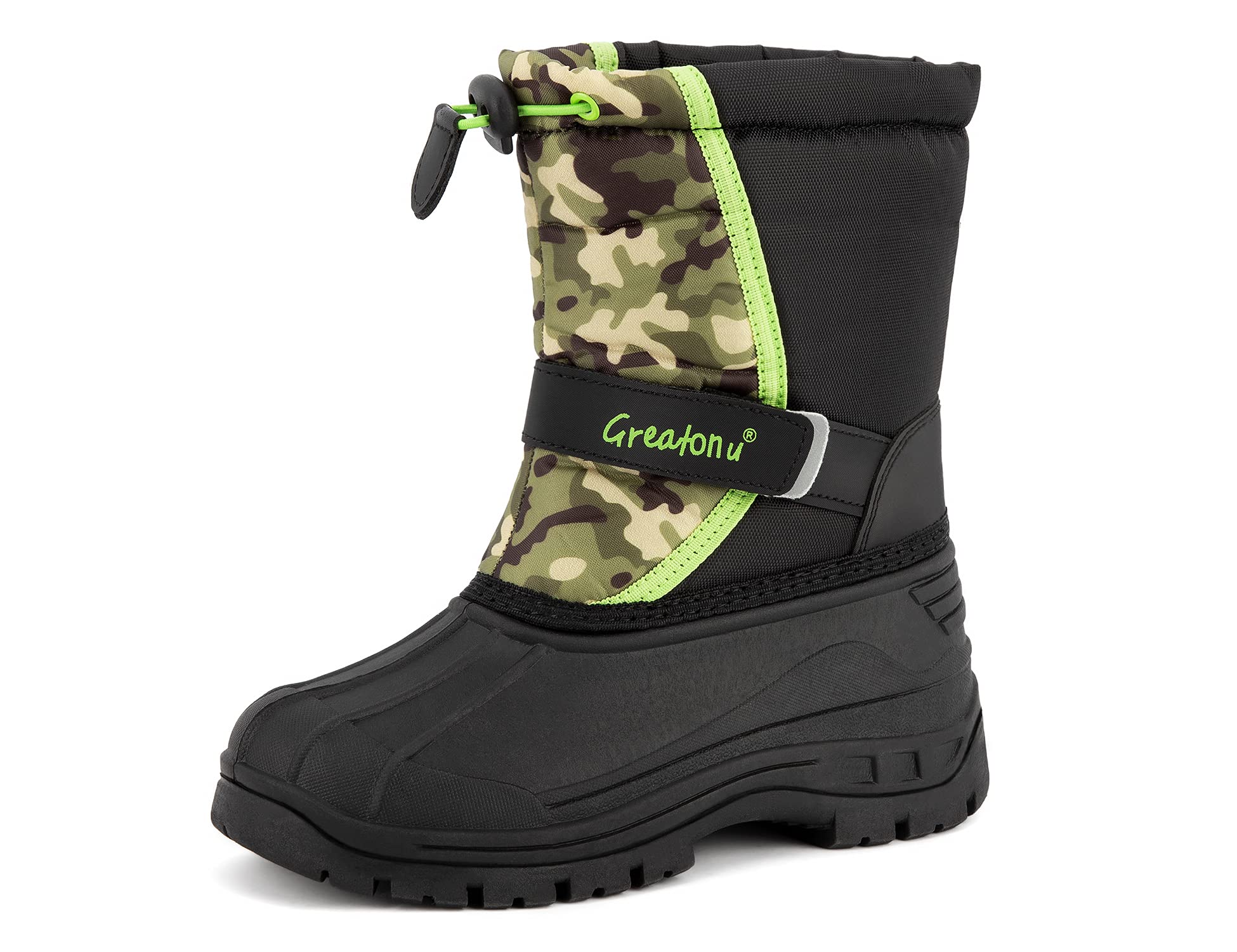 **Greatonu Waterproof Insulated Kids Snow Boots for Boys & Girls - Warm Mid Calf Winter Duck Boots for Snow Play & Outdoor Adventures**