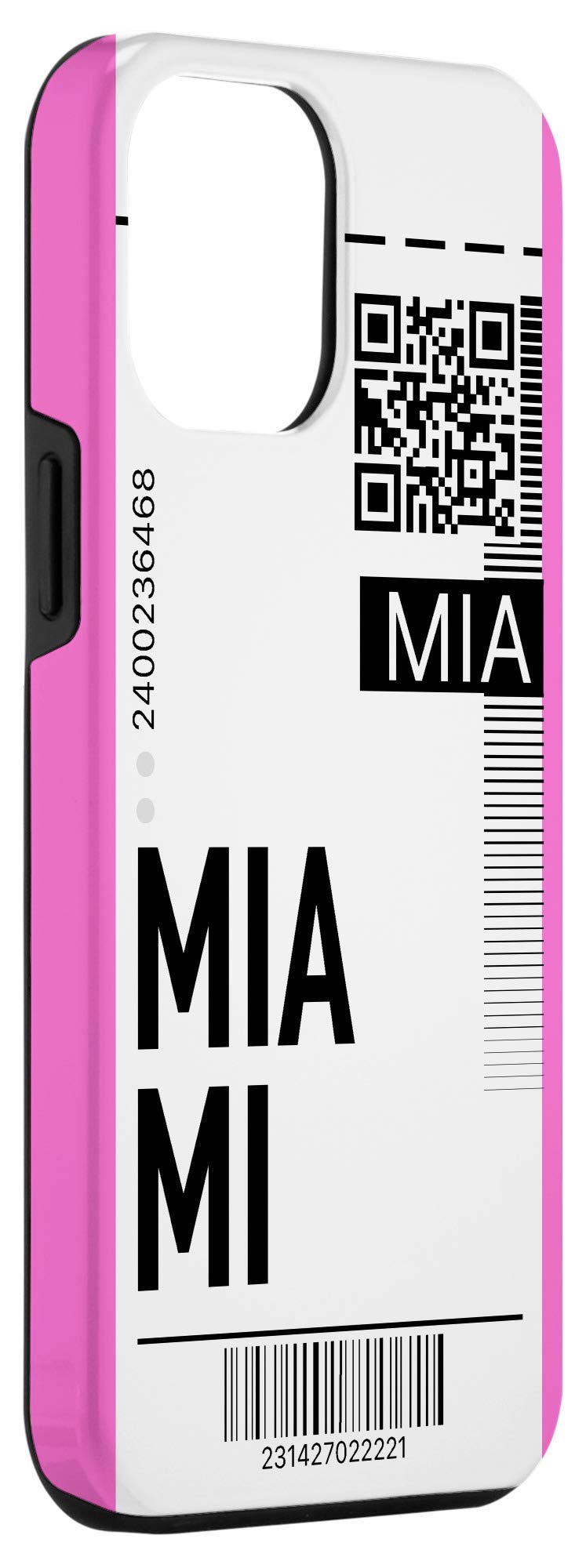 iPhone 12 Pro Max Miami Air Flight Ticket Phone Case - Pink City Design Boarding Pass Style for Travel & Daily Use