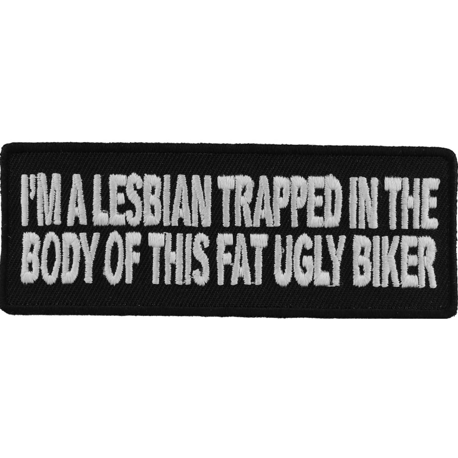 Funny Biker Patch - 'I'm A Lesbian Trapped in This Body' Iron-on/Sew-on Motorcycle Vest Patch for Jackets, Vests & Denim - Perfect for Pride Events, Biker Rallies & LGBTQ+ Support