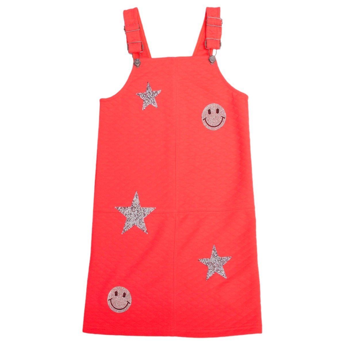 Metallic Patches Neon Overalls Dress for Women - Trendy 90s Retro Fashion Outfit for Parties, Concerts & Festivals