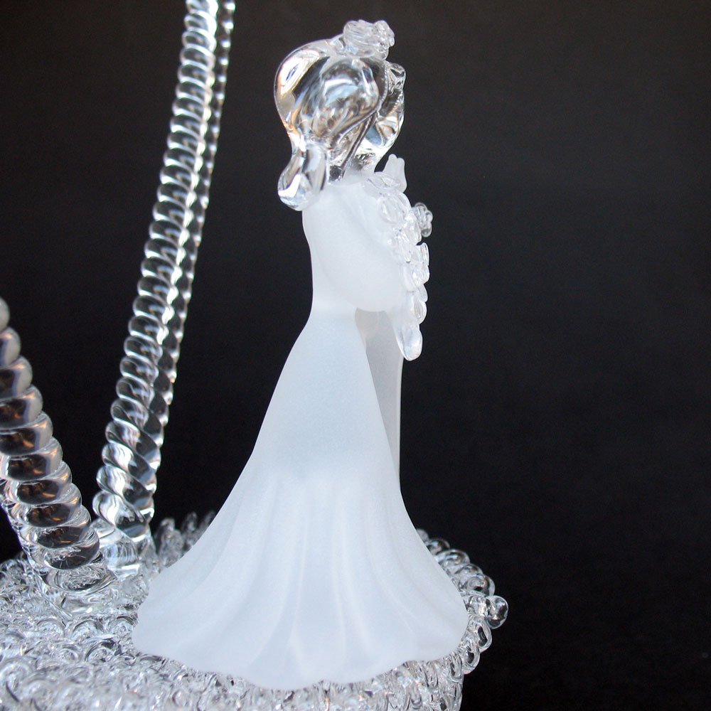 Elegant Hand-Blown Glass Bride and Groom Wedding Cake Topper - Perfect for Weddings, Anniversaries & Romantic Celebrations
