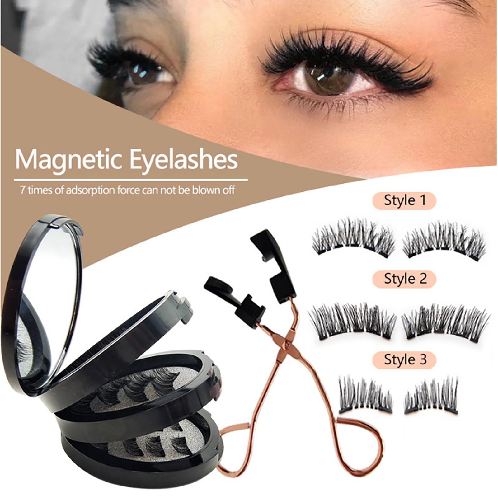 Pure Vie Magnetic Eyelashes Kit - 5 Pairs 3D Half False Lashes, Natural Cat Eye Mascara Effect, Professional Individual Lash Extensions for Women & Teens | Perfect for Parties, Weddings & Daily Makeup