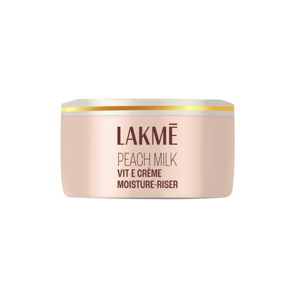 LAKMÉ Peach Milk Soft Crème Moisturizer - Lightweight 24-Hour Hydrating Face Cream for Dry Skin, 50g | Day & Night Moisturizer for Glowing Skin