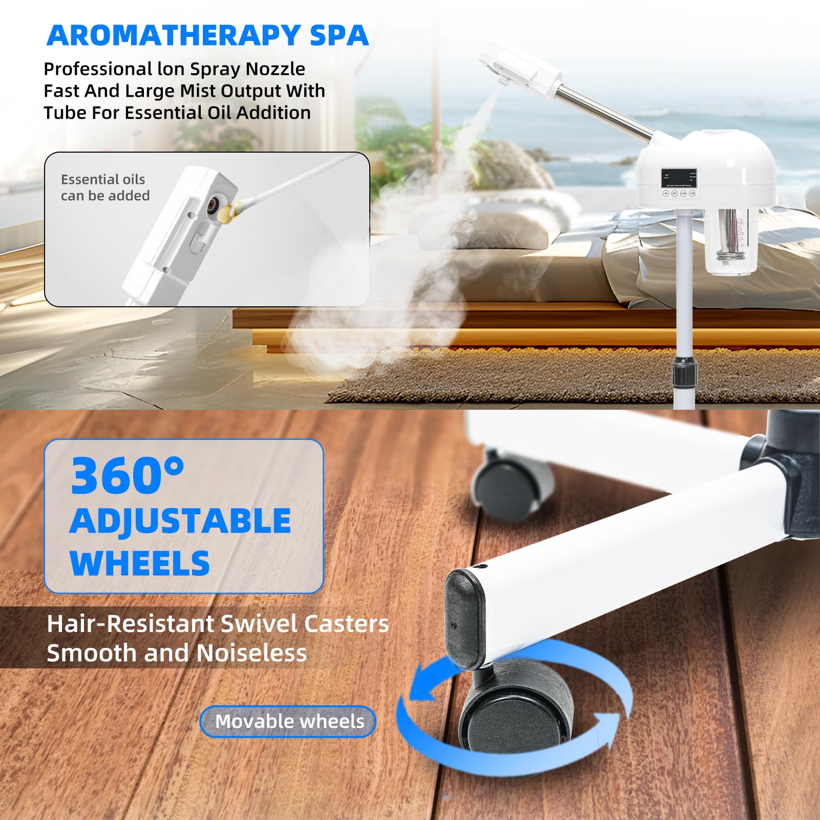 Professional Facial Steamer for Home & Spa - Hot Mist Vaporizer for Deep Cleansing & Hydration | Perfect for Skincare Routine, Blackhead Removal & Relaxation