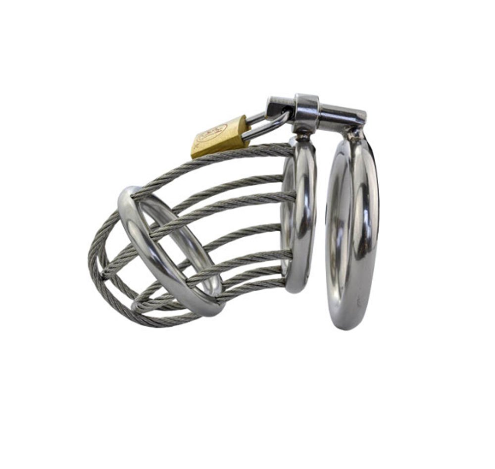 Premium Stainless Steel Male Chastity Device - Secure Penis Lock Cock Cage for BDSM & Couples Play - Adult Sex Toy for Submissive Training & Long-Term Wear