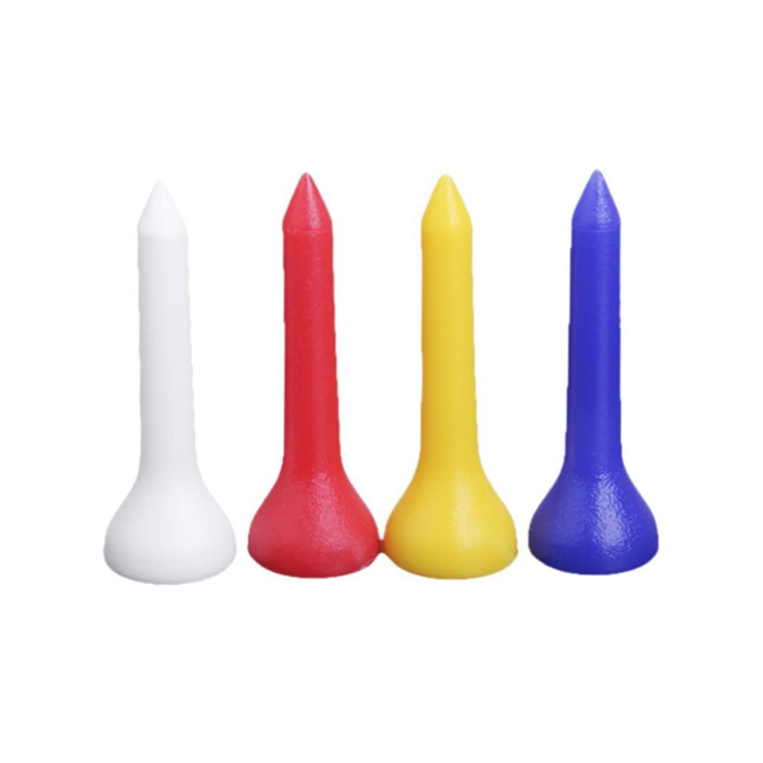 CurcKua 100Pcs 35mm Plastic Golf Tees - Mixed Colors with Free Magnetic Hat Clip & Ball Marker - Perfect for Driving Range, Practice & Tournament Play