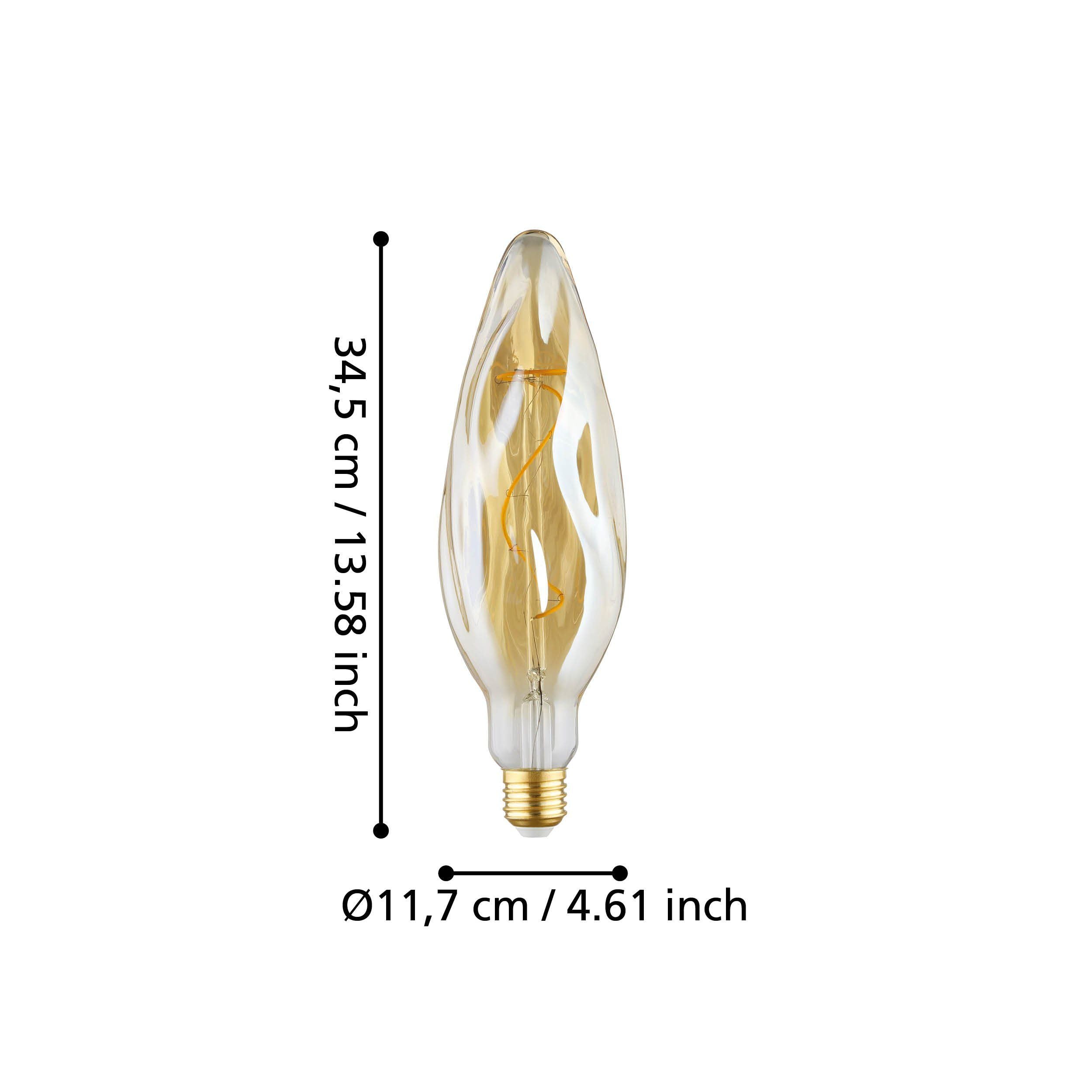 4W E27 2100K Dimmable Amber LED CF117 Globe Light Bulb - Warm White Vintage Edison Style for Home, Restaurant, and Cafe Lighting