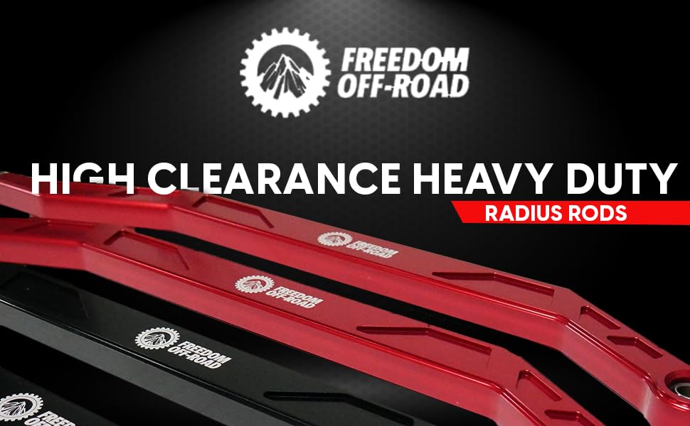 Freedom Off-Road Heavy Duty Polished Radius Rod Set (4-Piece) for 2017+ Polaris RZR - High Clearance Suspension Upgrade for Off-Roading, Dune Bashing & Trail Riding
