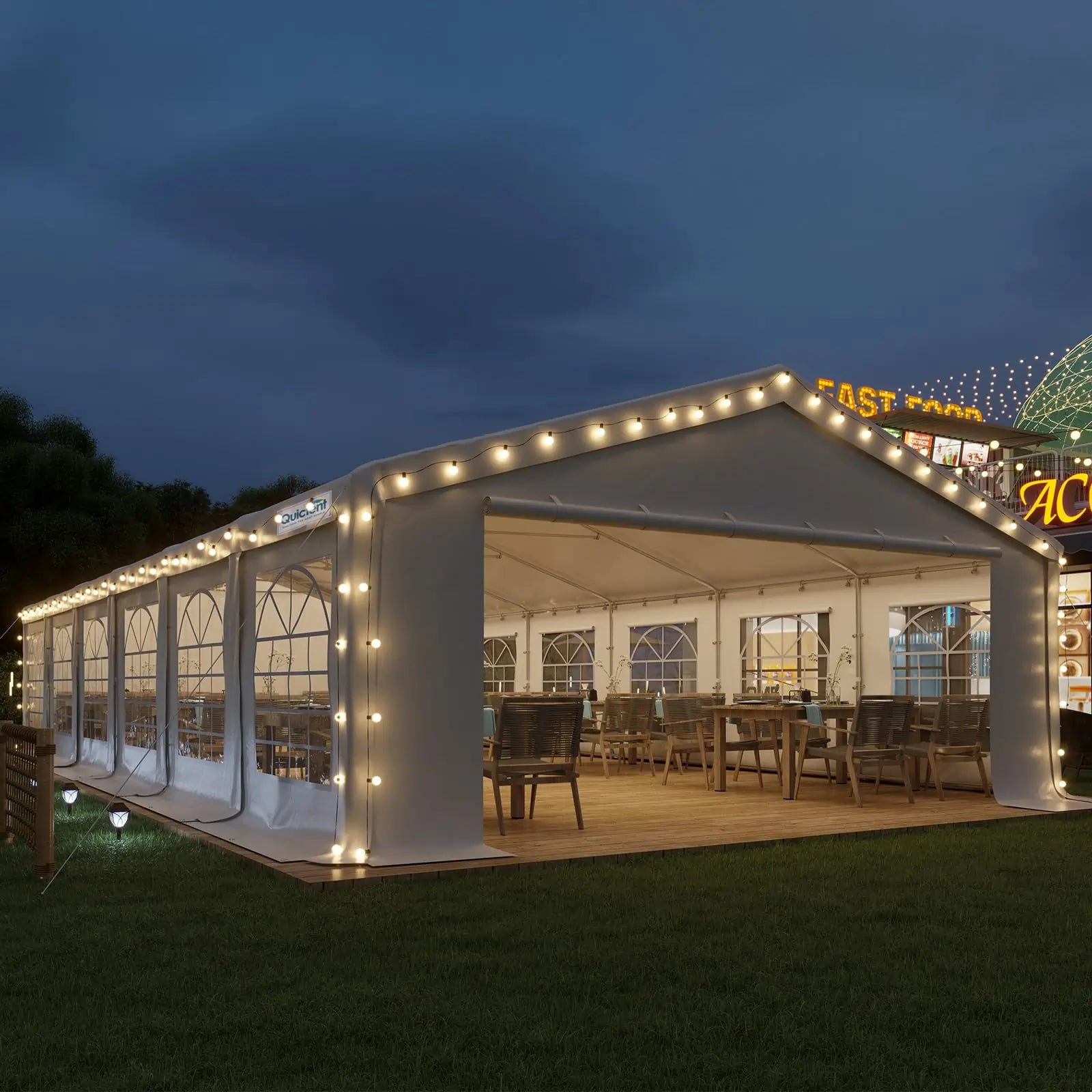 20' x 40' White Party Tent - Heavy Duty Outdoor Canopy for Weddings, Events & Backyard Gatherings - Waterproof & UV Resistant Shelter