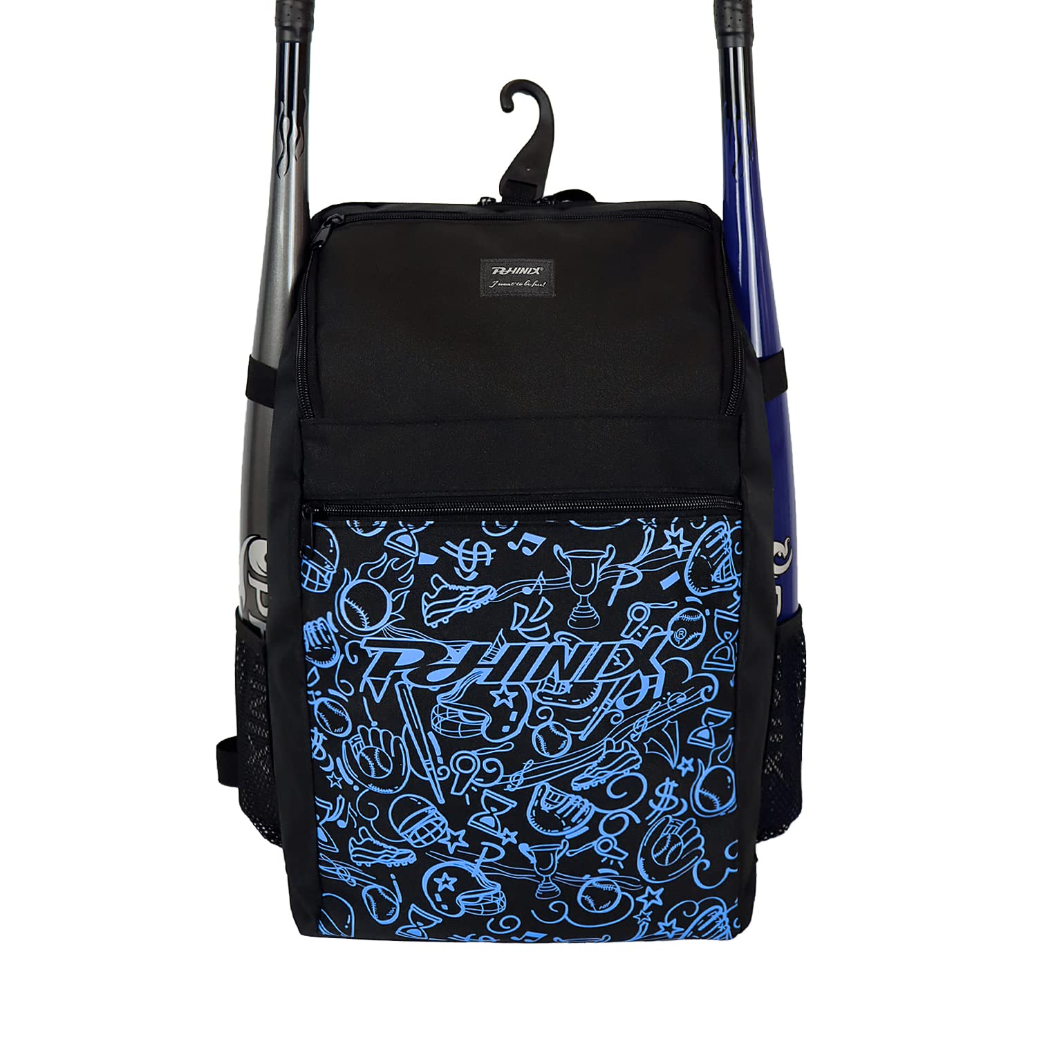 PHINIX Baseball Backpack for T-ball & Softball - Durable Sports Bag with Fence Hook - Perfect for Little League, Practice & Games