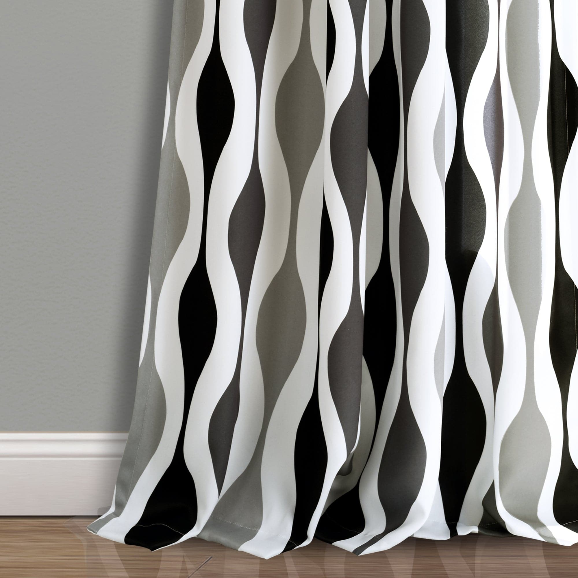 Mid Century Modern Geometric Light Filtering Window Curtains - Set of 2 Panels for Living Room & Bedroom | Sun Protection & Privacy Sheer Drapes