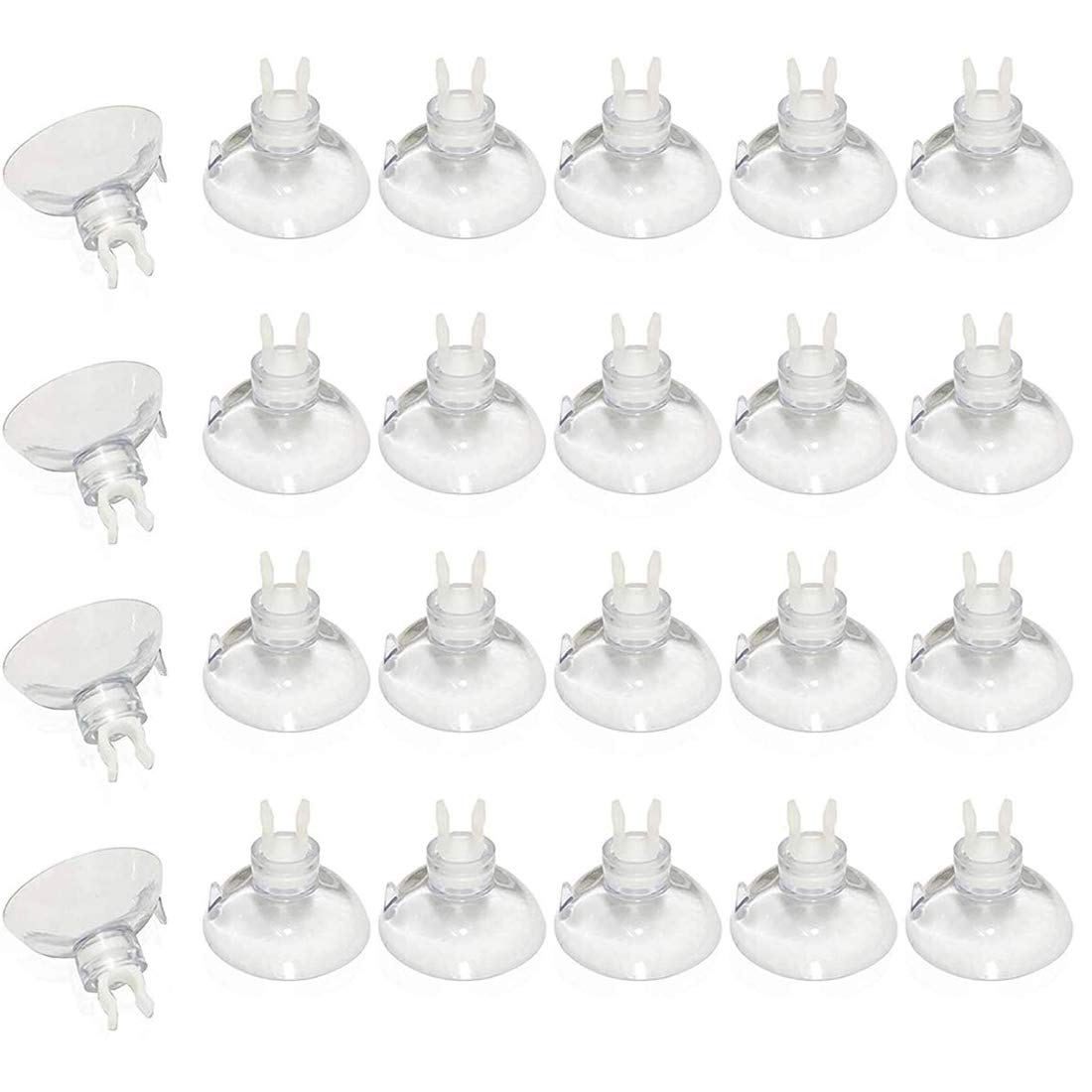 24Pcs Clear Aquarium Suction Cups with Clips - Fish Tank Hose Holder Clips & Airline Tube Clamps (6mm/0.2Inch) - Durable Aquarium Accessories for Fish Tank Tubing - Perfect for Freshwater & Saltwater Tanks, Hydroponics & DIY Projects