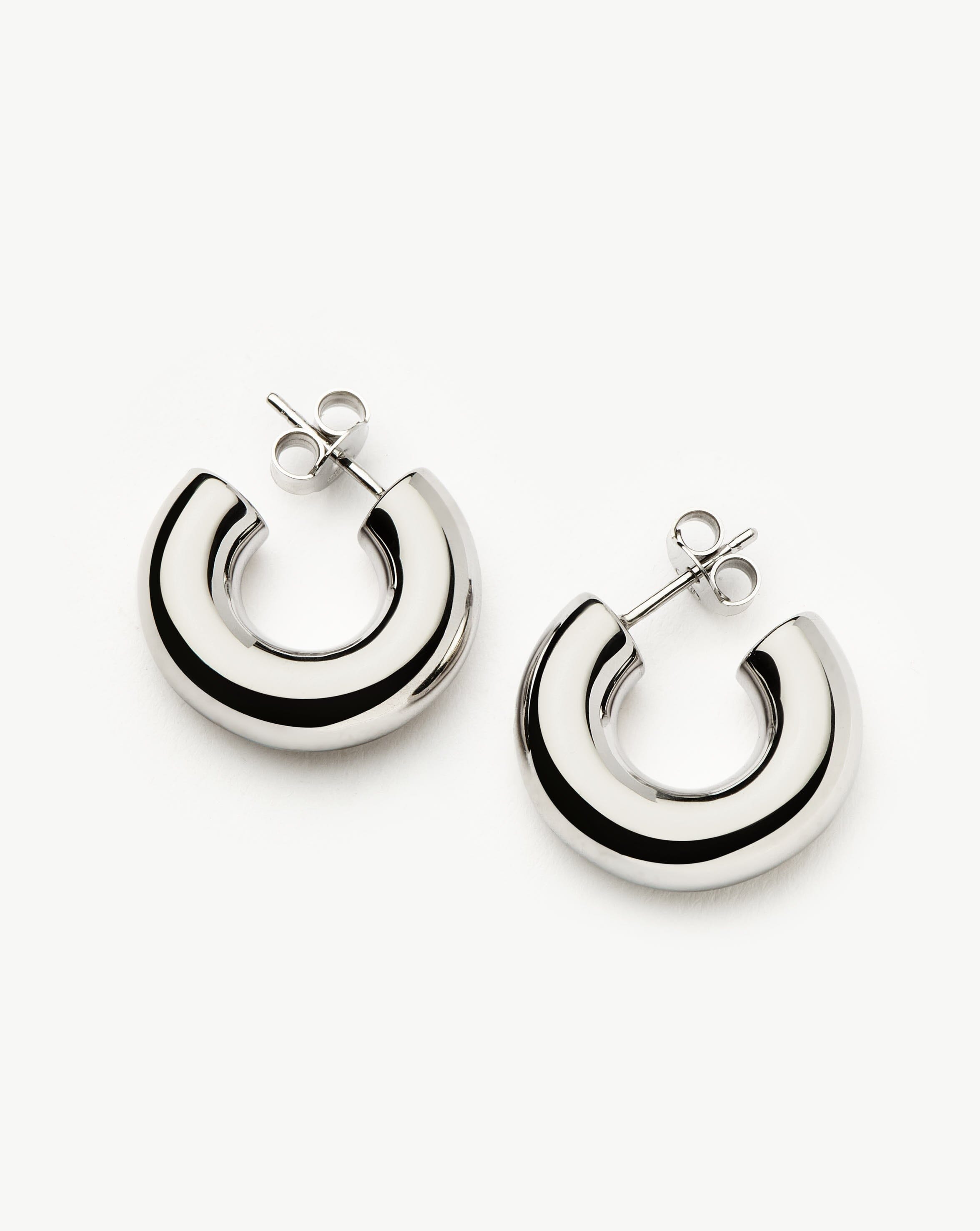 Chubby Small Hoop Earrings for Women - 925 Sterling Silver Minimalist Dainty Everyday Jewelry - Perfect for Work, Date Night & Casual Outfits
