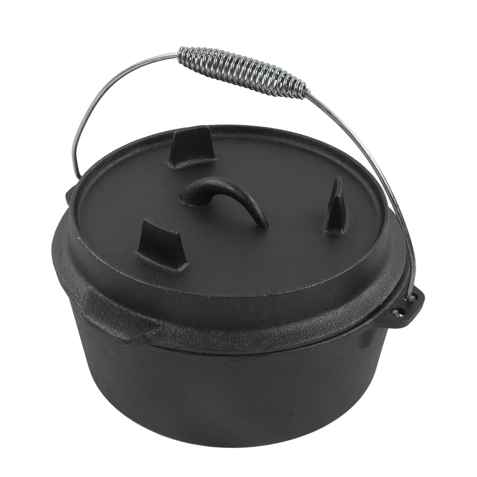 **25CM Cast Iron Dutch Oven for Camping & Outdoor Cooking – Nonstick, Multifunctional, Easy Carry with Lid – Perfect for Campfires, Picnics & Backpacking**