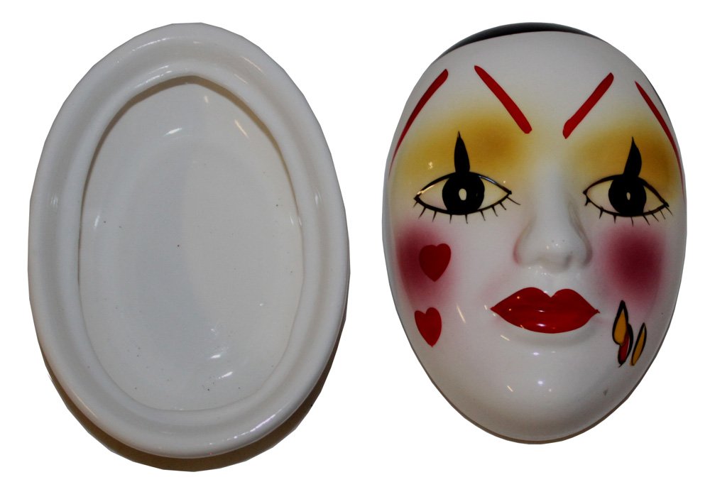 PIERROT FINE CERAMIC TRINKET BOX - Handcrafted Porcelain Jewelry Storage Box with Lid - Perfect for Rings, Earrings & Small Keepsakes - Elegant Home Decor & Gift Idea