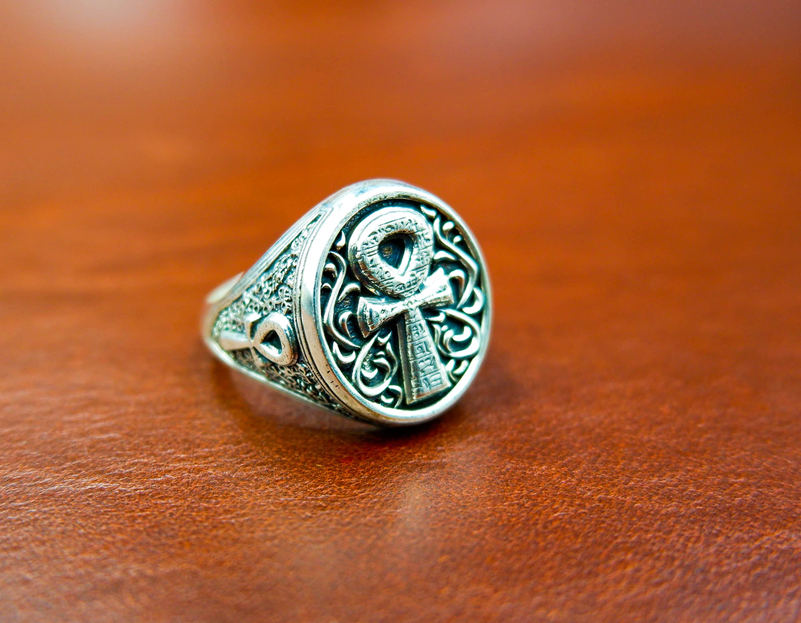 925 Sterling Silver Ankh Cross Ring - Egyptian Key of Life Jewelry for Protection & Spirituality | Gothic Style Unisex Ring for Men & Women | Perfect for Meditation, Spiritual Gifts & Alternative Fashion