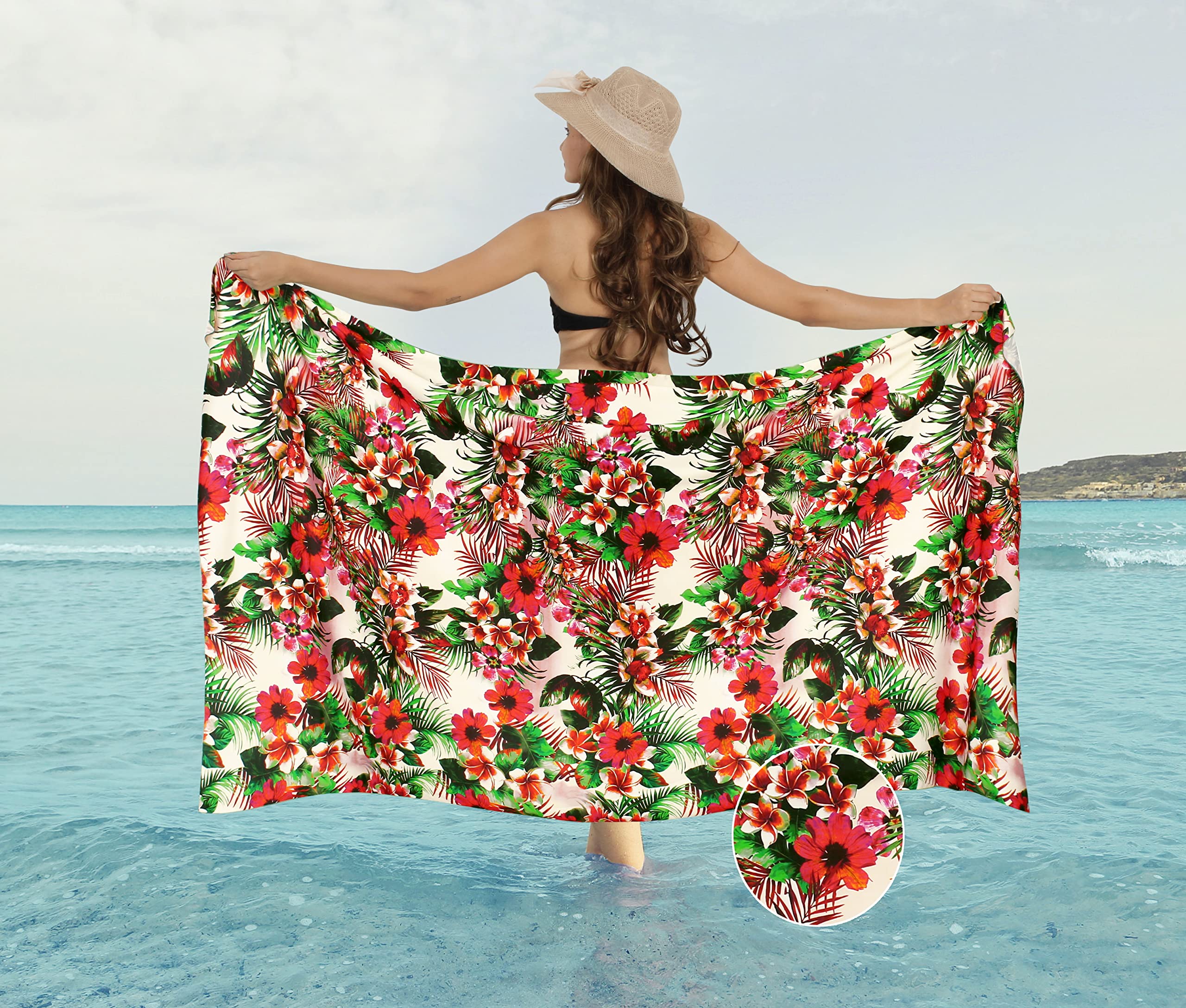 Happy Bay Women's Sarong Wrap Cover Up - Stylish Beach Bikini Cover for Swimwear, Poolside & Tropical Vacations