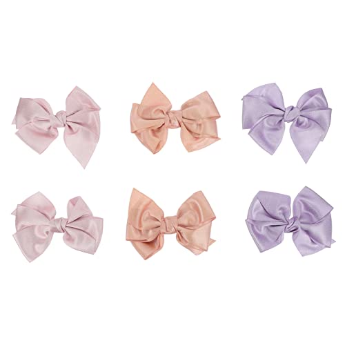 KALLORY 6pcs Alligator Hair Clips with Bowknot Design - Cute Hair Barrettes for Girls, Women | Perfect for School, Parties, Weddings & Daily Hair Styling