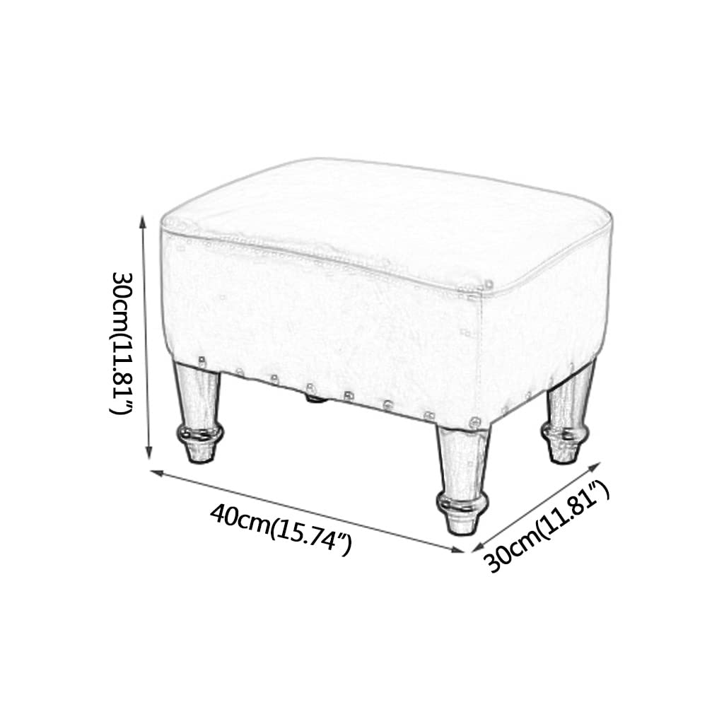 PU Leather Ottoman Footstool for Bedroom & Living Room - Kids Low Sofa Stool, Rectangular Seat with Storage, Perfect as Shoe-Changing Bench, Lounge Footrest, and Cozy Home Decor