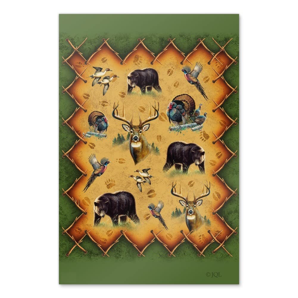 Deer Duck Pheasant Elk Bear Turkey Hunting Wall Art - Premium Wildlife Game Hunter Poster for Home & Cabin Decor | Perfect for Man Cave, Hunting Lodge & Outdoor Enthusiast Gifts