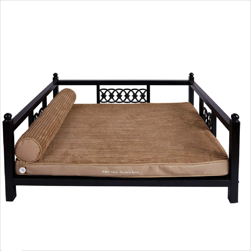 LSX Washable Chew-Proof Large Dog Bed - Elevated Pet Sofa with Iron Frame, Princess Style Dog Mat for Puppies & Dogs | Perfect for Living Room, Bedroom & Pet House