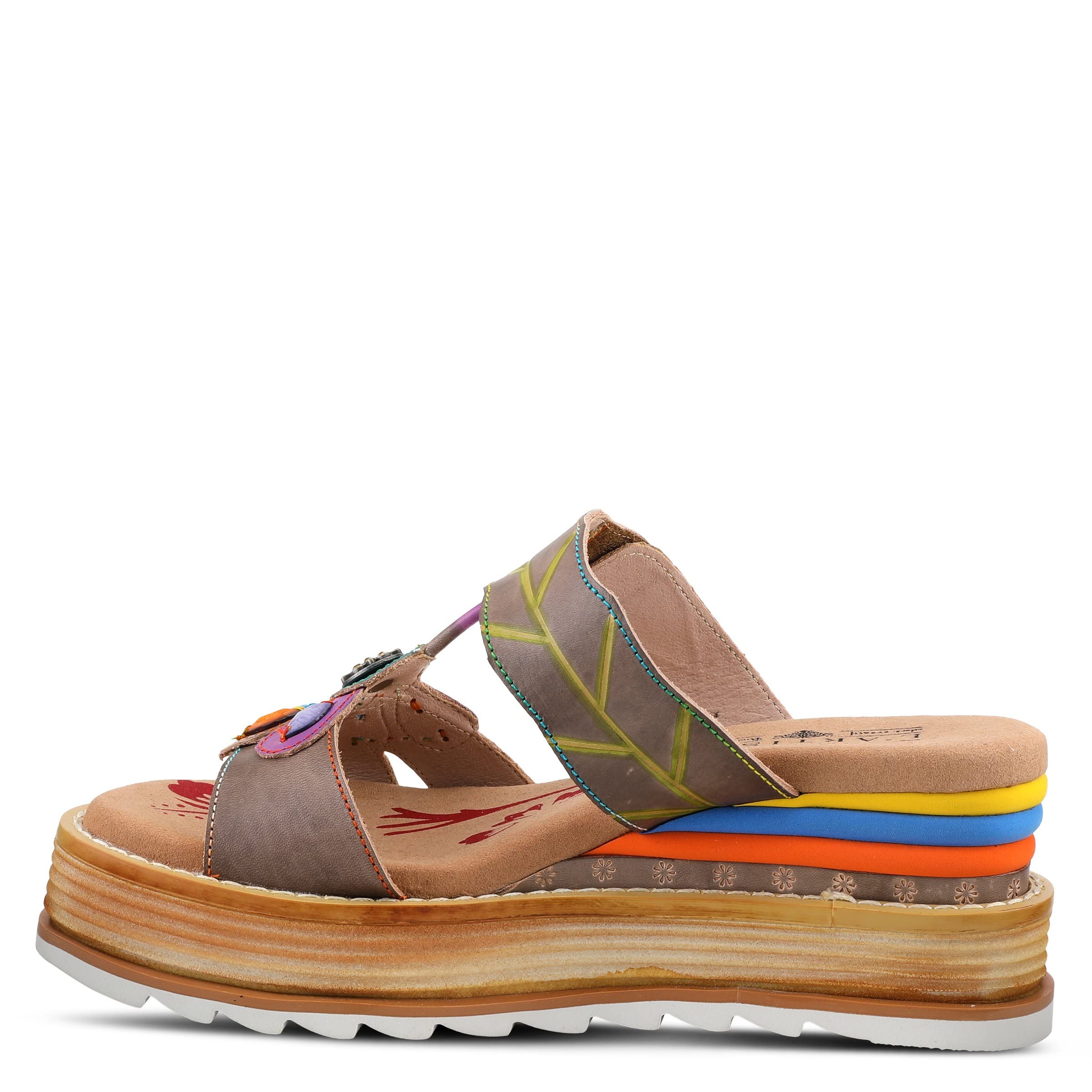 L'ARTISTE Women's Peacock Slide Sandals - Comfortable Summer Beach Flip Flops for Casual Wear, Poolside Lounging & Vacation Outfits