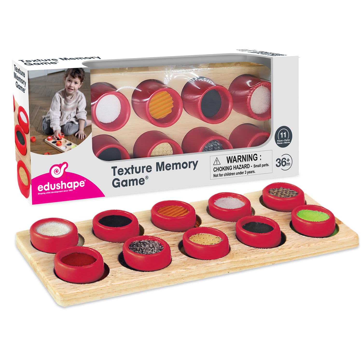 Edushape Remember It! 纹理记忆游戏 - 儿童益智玩具，提升认知与触觉感知，适合家庭亲子互动与早教课堂