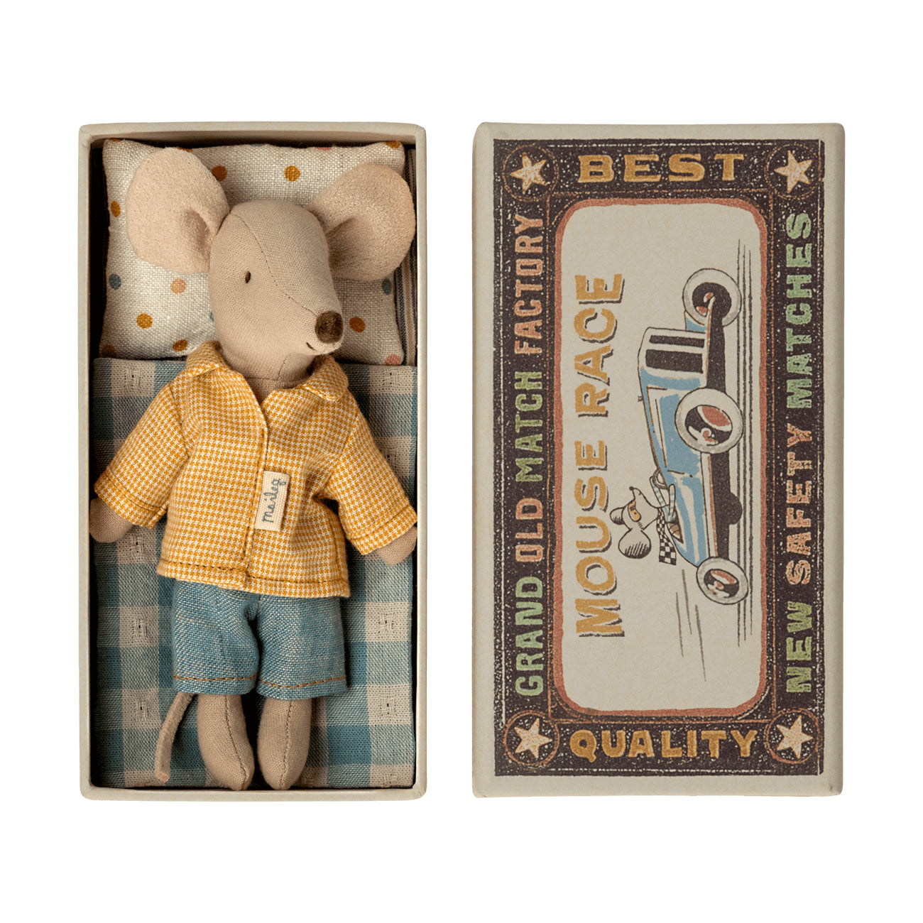 Maileg Big Brother Mouse in Matchbox - Adorable Miniature Toy Mouse for Kids' Pretend Play & Collectibles | Perfect for Dollhouse, Gift Giving & Imaginative Play Scenes