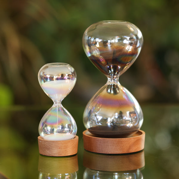 Mindfulness Meditation Hourglass Set - Iridescent Sand Timer for Stress Relief & Focus - Perfect for Yoga, Office, or Home Decor