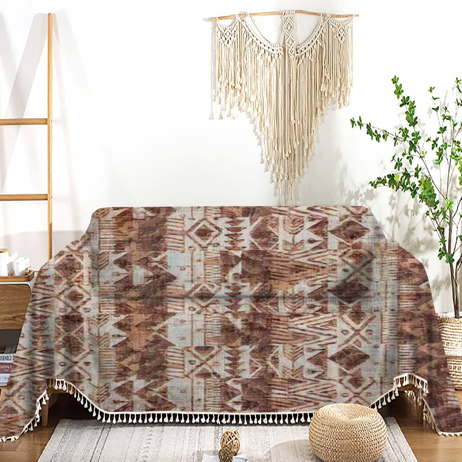African Kente Print Sofa Cover - Traditional Ghanaian Fabric Washable Slipcover for Couch, Furniture Protector with Native American Design | Perfect for Living Room, Bedroom & Pet-Friendly Homes