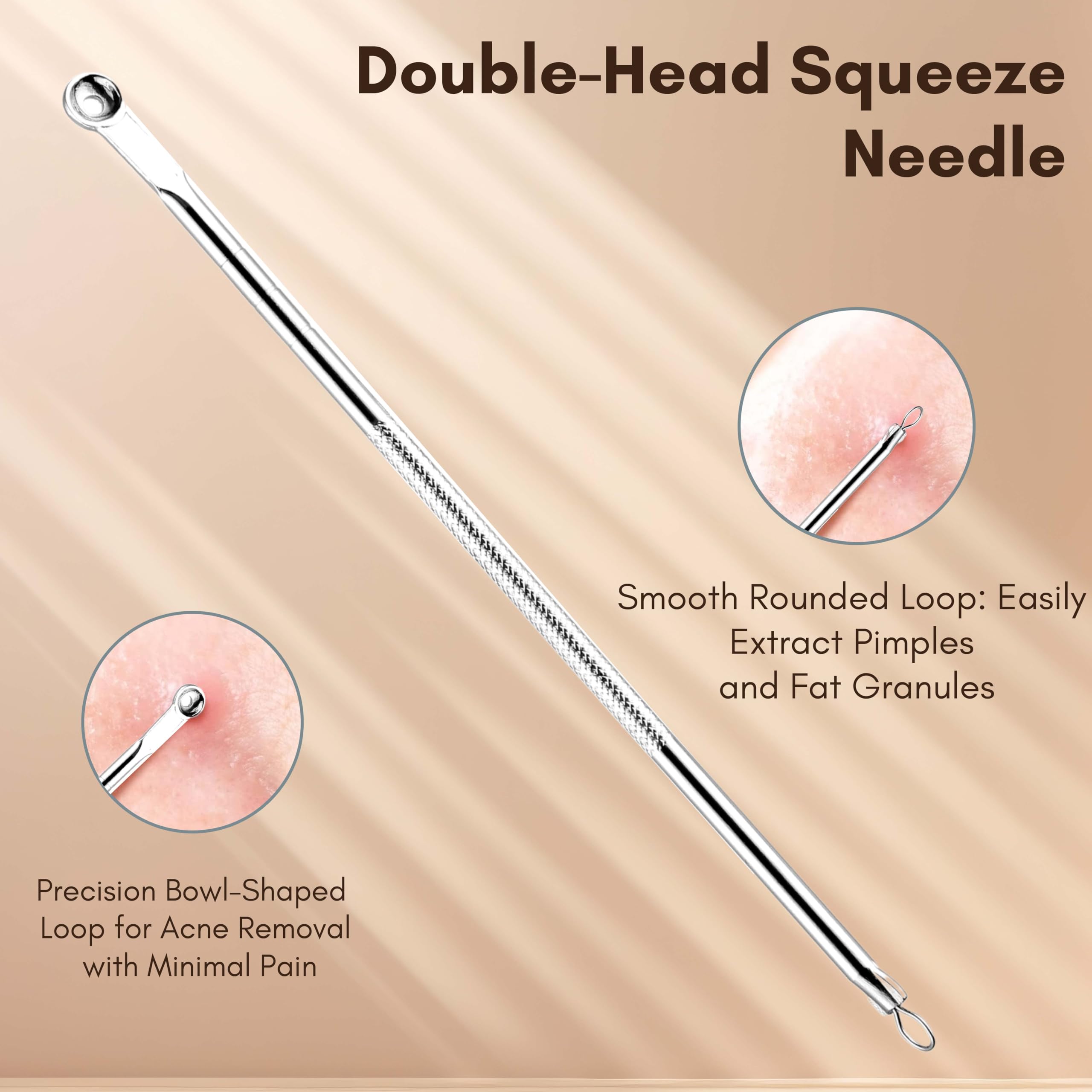 Beauté Secrets Blackhead & Pimple Remover Kit - Acne Treatment Tools for Blackhead Extraction, Whitehead Removal & Blemish Care - Perfect for Home Skincare Routine & Facial Cleansing