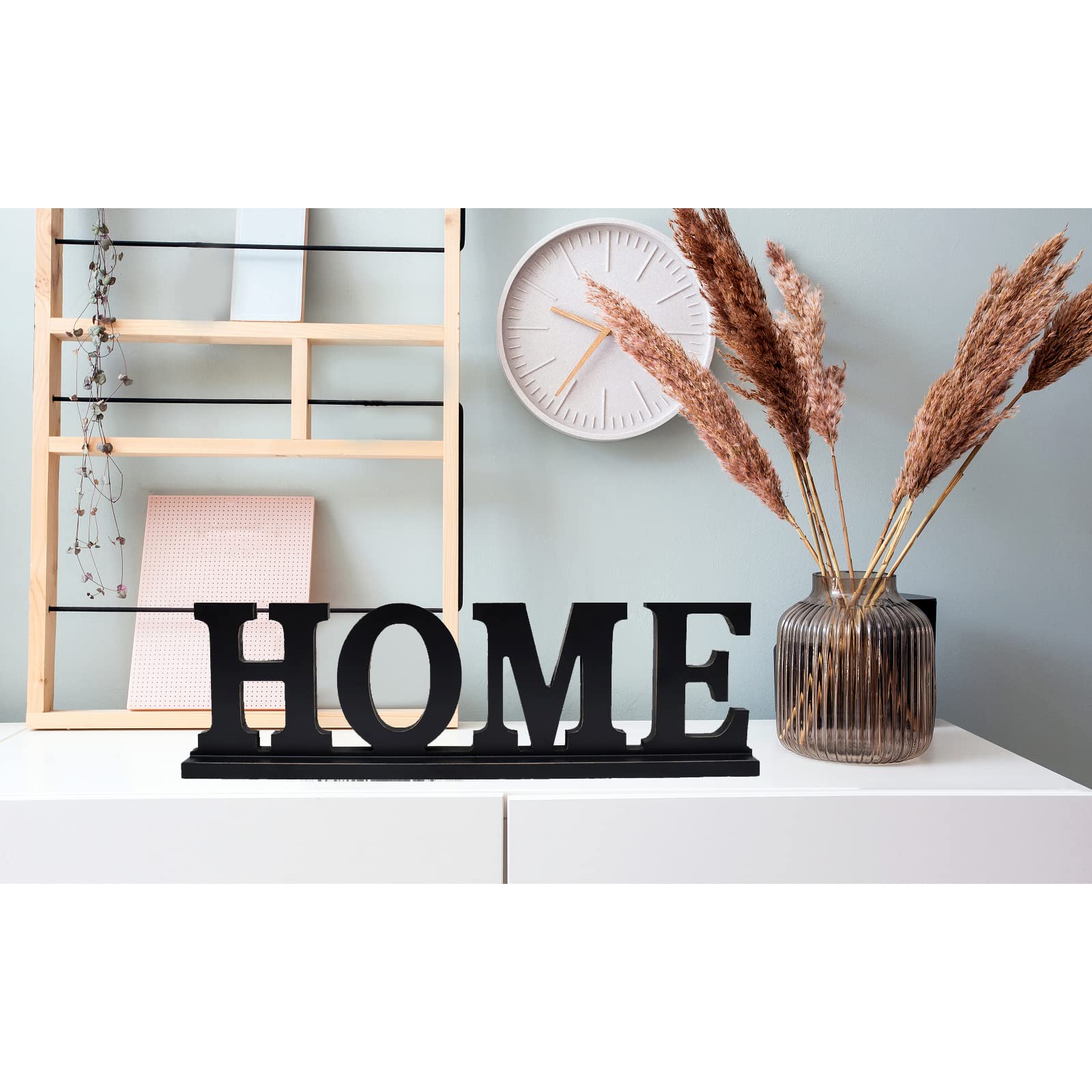 E-view Wooden Family Sign - Personalized Home Decor with Decorative Letters, Tabletop Word Plaque for Living Room, Bedroom & Entryway Decorations