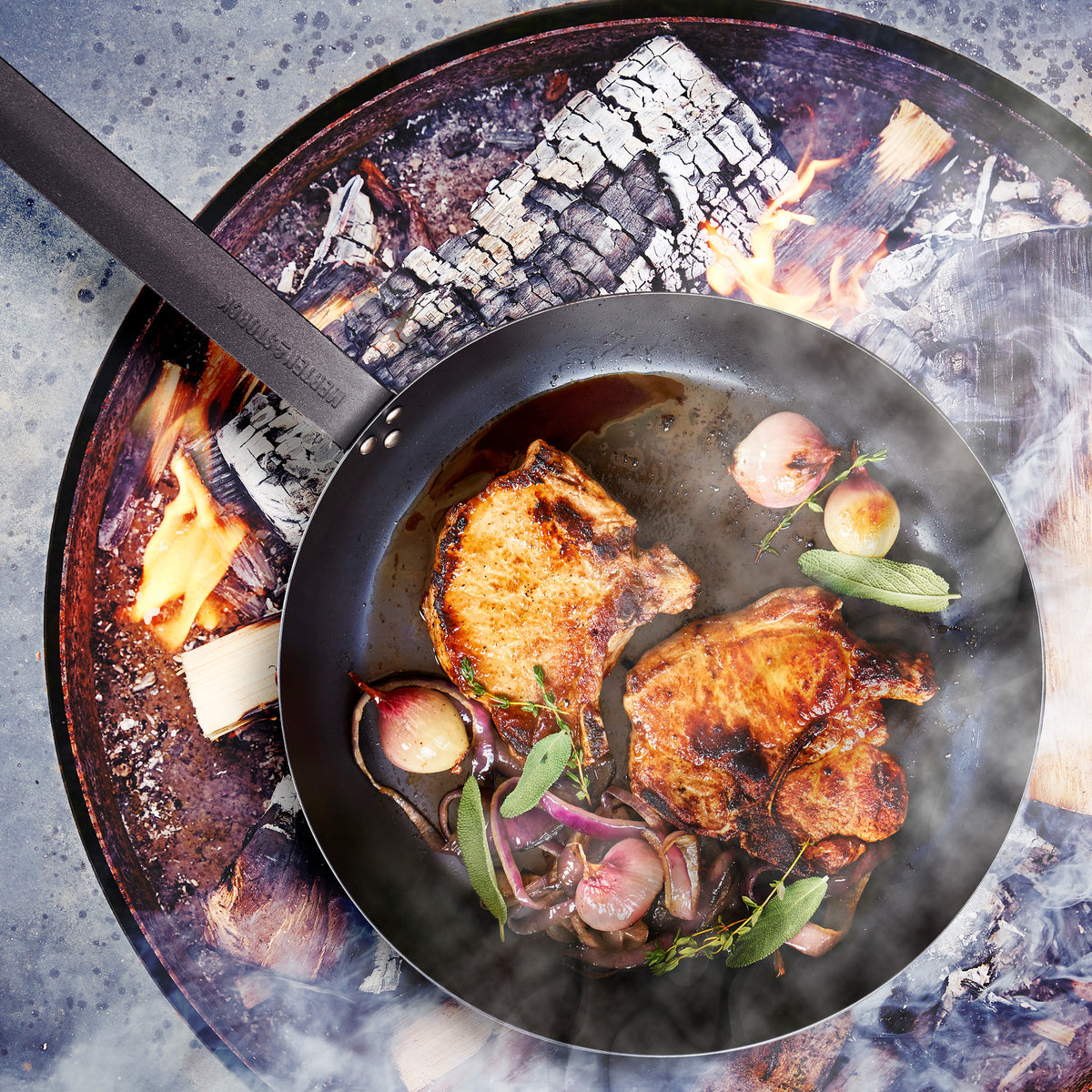 Premium Merten & Storck Carbon Steel 12-Inch Frying Pan - Professional Restaurant-Grade Skillet for Searing, Sautéing & Stir-Frying - Perfect for Home Chefs & Commercial Kitchens