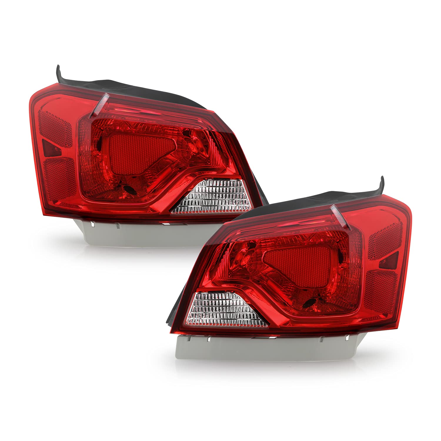 AKKON Red Chrome Tail Lights for 2014-2020 Chevy Impala Sedan - Left Driver & Right Passenger Side Replacement Brake Lamps - Upgrade Your Car's Style & Safety for Night Driving