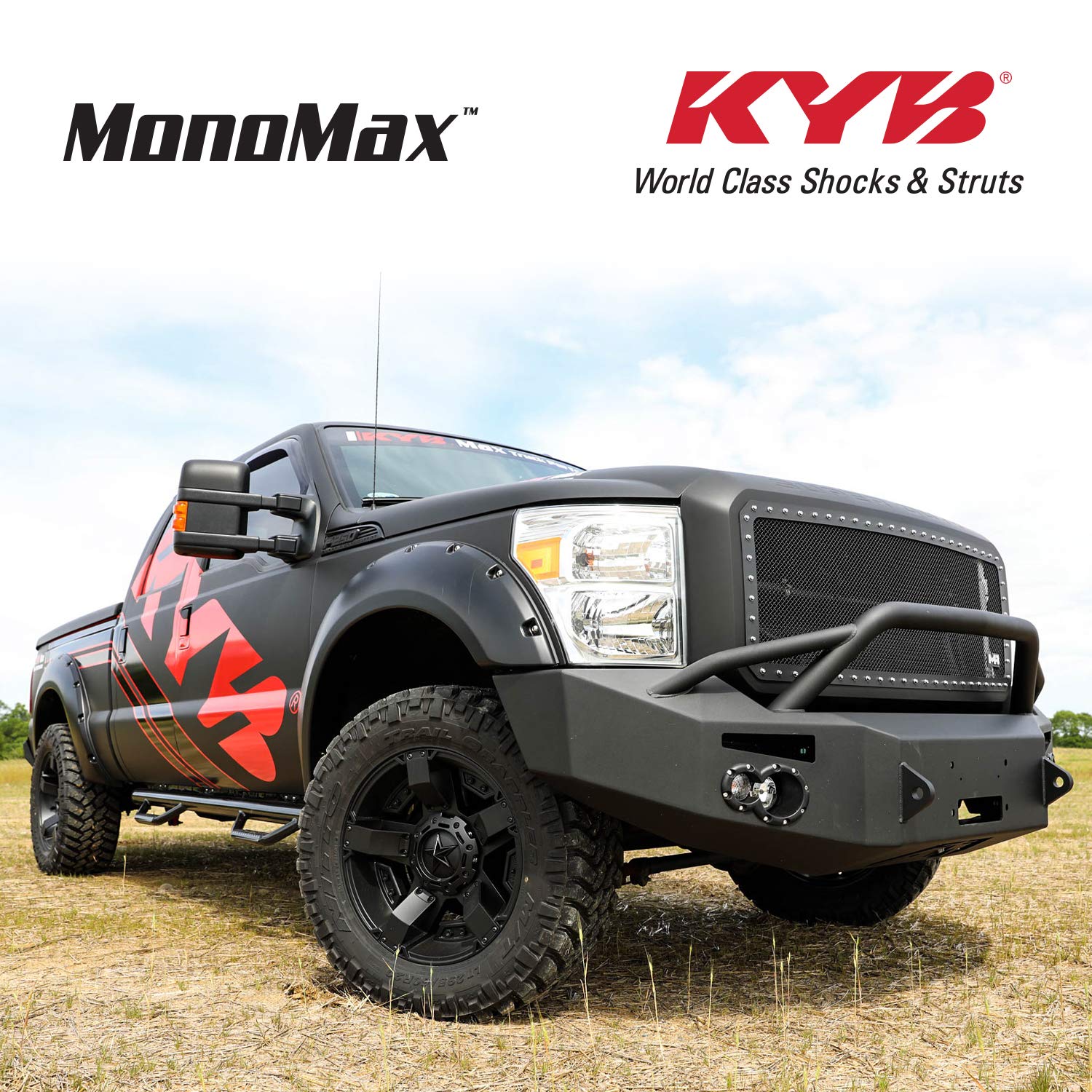KYB 565080 MonoMax Gas Shock Absorber - Red - Heavy-Duty Performance for Trucks, SUVs & Off-Road Vehicles - Smooth Ride & Enhanced Control on Rough Terrain