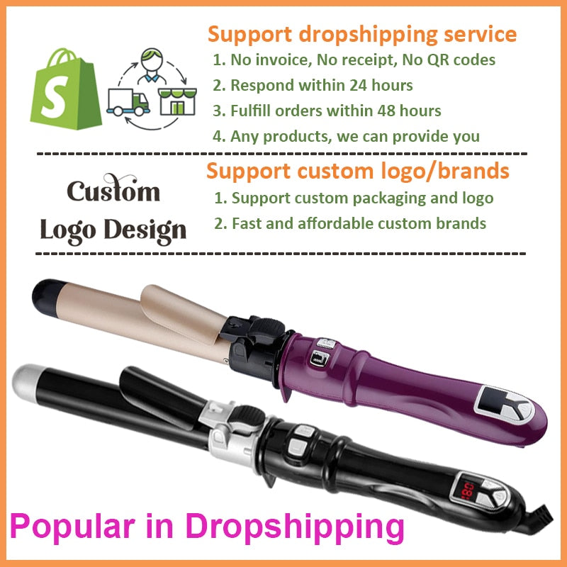 Automatic Rotating Hair Curling Iron - 360° Self-Rotating Curling Wand with Adjustable Temperature for Salon-Quality Waves & Curls - Perfect for Home Styling, Parties & Special Occasions